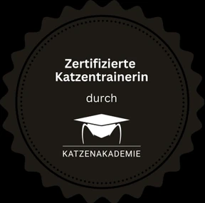 Siegel: Zertifizierte Katzentrainerin durch die Katzenakademie